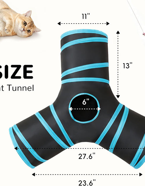 Load image into Gallery viewer, Pet Cat Tunnel Tube Cat Toys 3 Way Collapsible, Cat Tunnels for Indoor Cats，Kitty Tunnel Bored Cat Pet Toys Peek Hole Toy Ball Cat, Puppy, Kitty, Kitten, Rabbit

