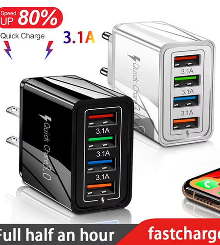 For Iphone 14 USB Charger Quick Charge 3.0 for Samsung Xiaomi Mi Tablets Mobile Phone Charger Adapter EU/US Plug Fast Charging