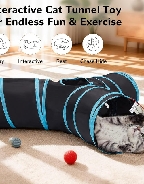 Load image into Gallery viewer, Pet Cat Tunnel Tube Cat Toys 3 Way Collapsible, Cat Tunnels for Indoor Cats，Kitty Tunnel Bored Cat Pet Toys Peek Hole Toy Ball Cat, Puppy, Kitty, Kitten, Rabbit
