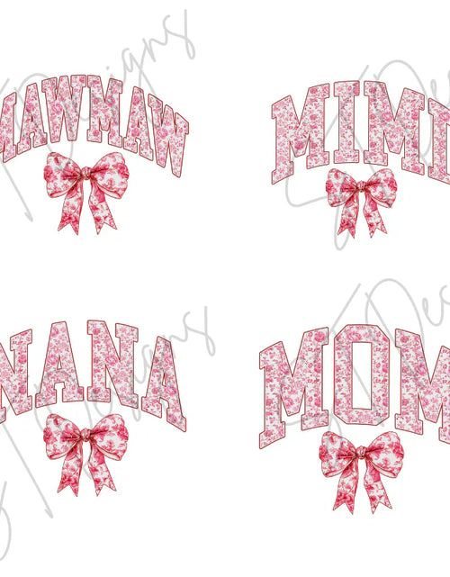Load image into Gallery viewer, Pink Floral Custom Name Bow Sweatshirt or Joggers
