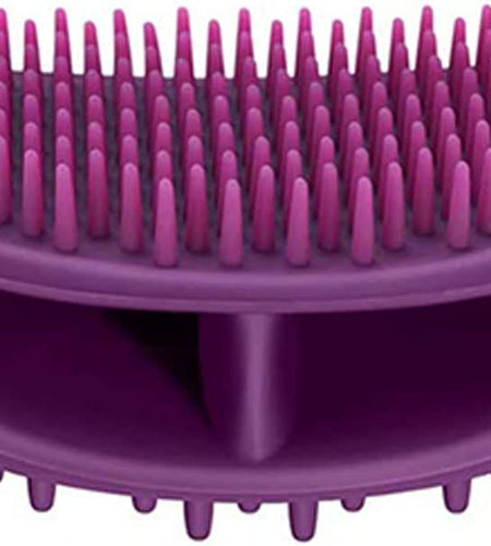 Soft Silicone Dog & Cat Grooming Brush - Pet Bath & Massage for Short or Long Hair - Slicker Shedding Hair Brush Purple