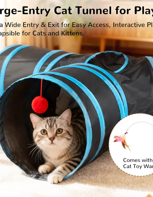 Load image into Gallery viewer, Pet Cat Tunnel Tube Cat Toys 3 Way Collapsible, Cat Tunnels for Indoor Cats，Kitty Tunnel Bored Cat Pet Toys Peek Hole Toy Ball Cat, Puppy, Kitty, Kitten, Rabbit
