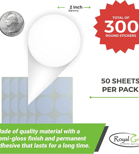 Red Labels Stickers 2 Inch for Inventory and Labeling 50Mm - 300 Pack