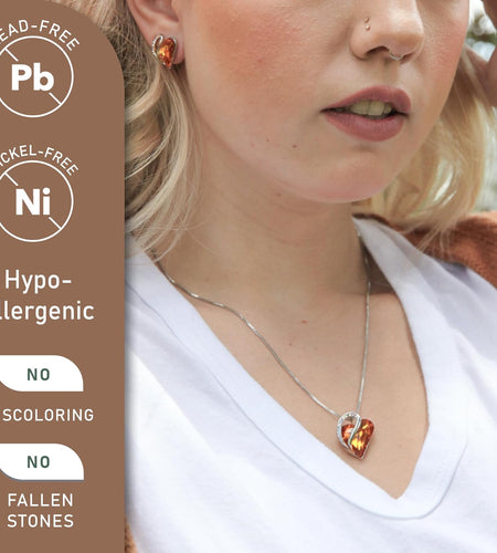 Infinity Love Heart Pendant Necklace with Birthstone Crystals for 12 Months, Jewelry Gifts for Women, Silver-Tone, 18"+2"