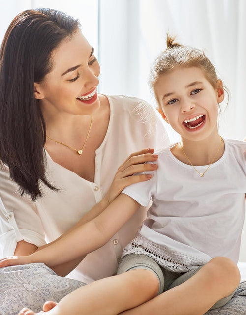 Load image into Gallery viewer, Heart Initial Necklaces for Women Girls - 14K Gold Filled Heart Pendant Letter Alphabet Necklace Tiny Initial Necklaces for Women Kids Child Heart Letter Initial Necklace Birthday Gifts for Girls
