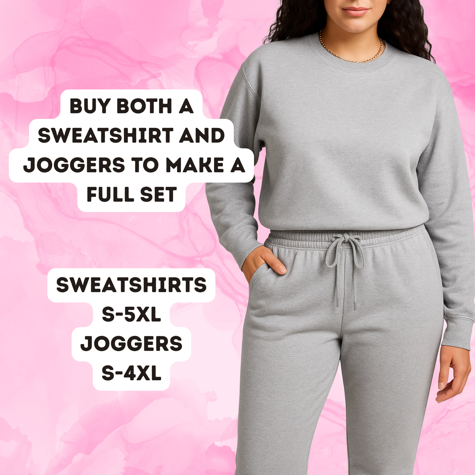 Pink Floral Custom Name Bow Sweatshirt or Joggers