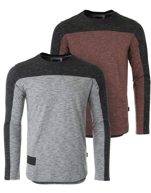 Load image into Gallery viewer, Athletic Color Block Long Sleeve Curved Hemline Casual Shirt
