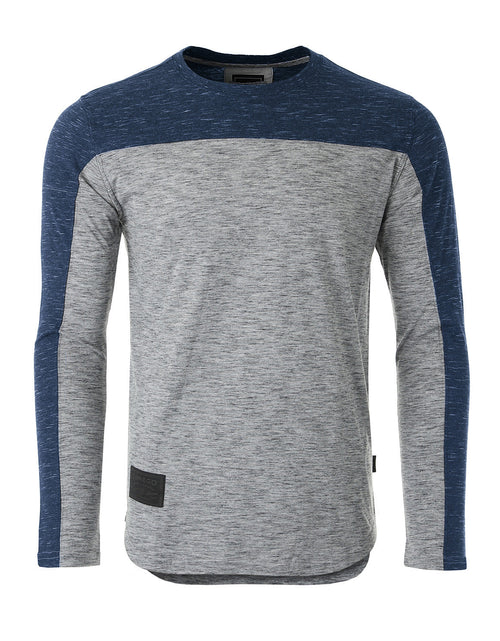 Load image into Gallery viewer, Athletic Color Block Long Sleeve Curved Hemline Casual Shirt
