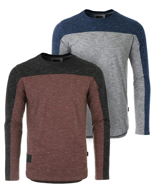 Load image into Gallery viewer, Athletic Color Block Long Sleeve Curved Hemline Casual Shirt
