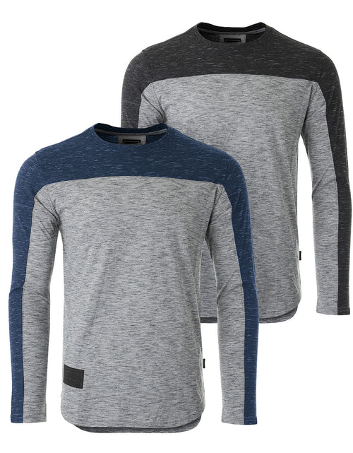 Load image into Gallery viewer, Athletic Color Block Long Sleeve Curved Hemline Casual Shirt
