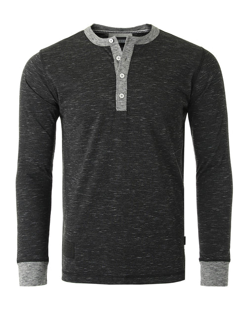 Load image into Gallery viewer, ZIMEGO Men's Long Sleeve Contrast Button Placket Neck Cuffs Casual Henley Shirts
