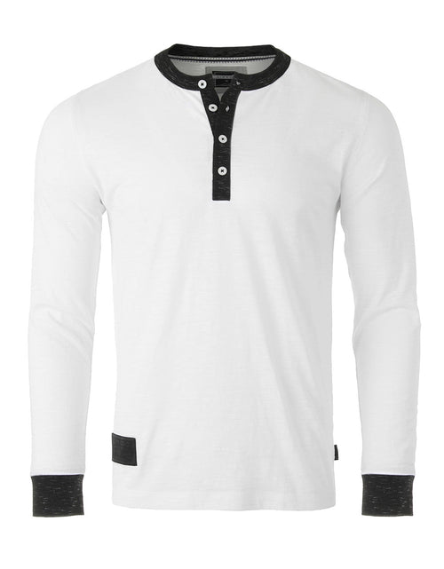 Load image into Gallery viewer, ZIMEGO Men's Long Sleeve Contrast Button Placket Neck Cuffs Casual Henley Shirts
