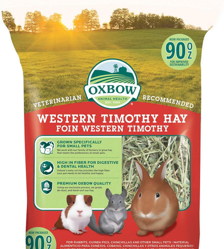 Animal Health Western Timothy Hay - All Natural Hay for Rabbits, Guinea Pigs, Chinchillas, Hamsters & Gerbils -Veterinarian Recommended- Grown in the USA-90 Oz.