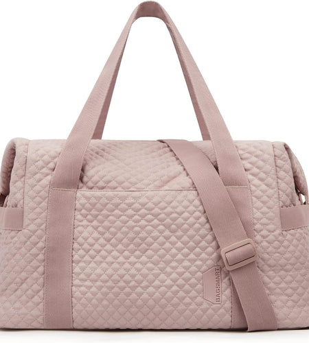 Weekender Bags for Women, Gym Bag with Yoga Mat, Travel Duffle Overnight Bag for Travel Essentials, Large Hospital Bag for Labor and Delivery(Pink)