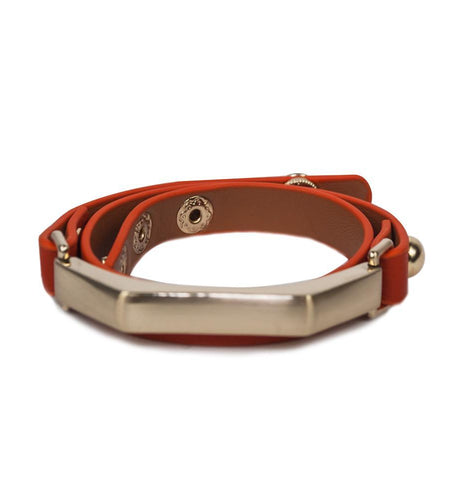Sash Leather Bracelet- Orange