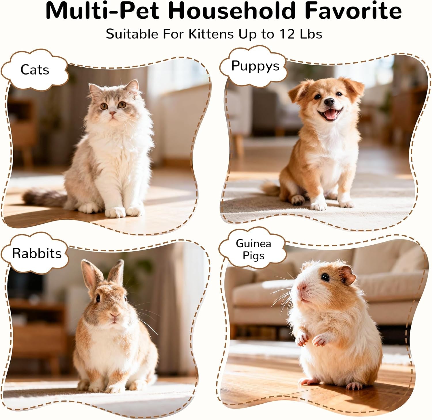 Pet Cat Tunnel Tube Cat Toys 3 Way Collapsible, Cat Tunnels for Indoor Cats，Kitty Tunnel Bored Cat Pet Toys Peek Hole Toy Ball Cat, Puppy, Kitty, Kitten, Rabbit